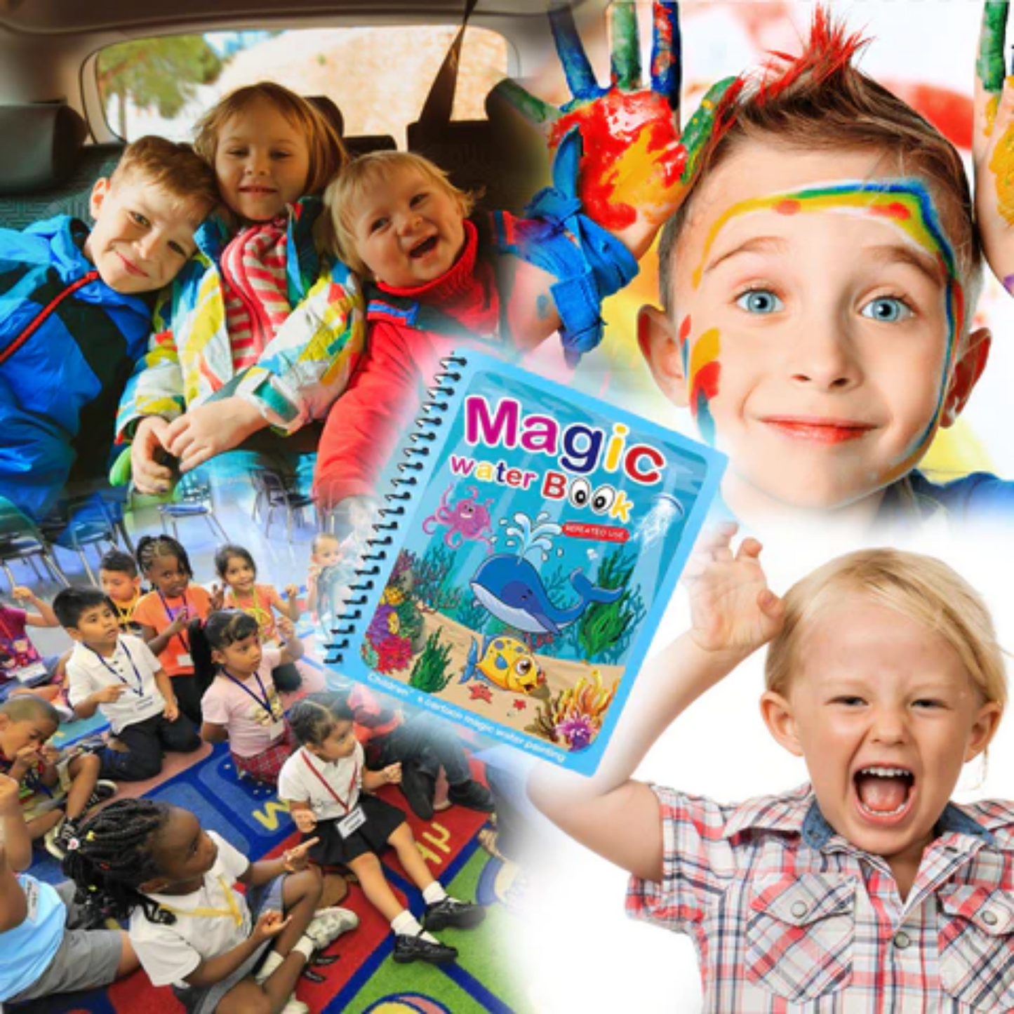 MagicWater™ - Libro reutilizable para niños, que se pinta con agua