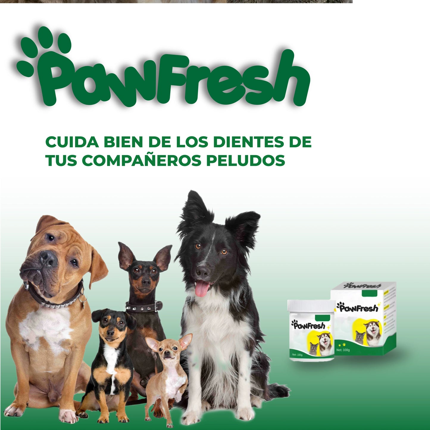 PawFresh™ - Polvo para limpieza dental de mascotas