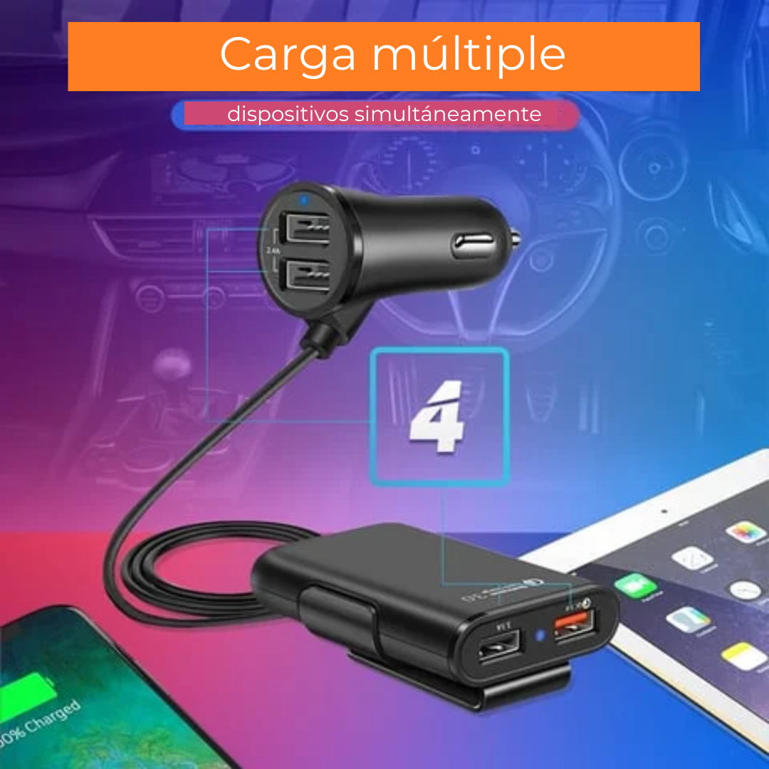 FastCharge™ - Cargador rápido para automóvil de 4 puertos