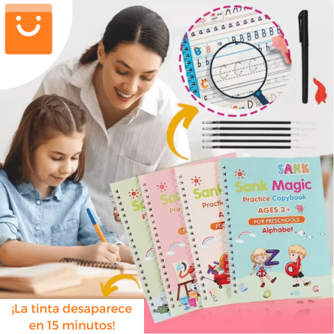 Kit de 4 Cuadernos de Caligrafía Mágica Creativa + Regalo Exclusivo