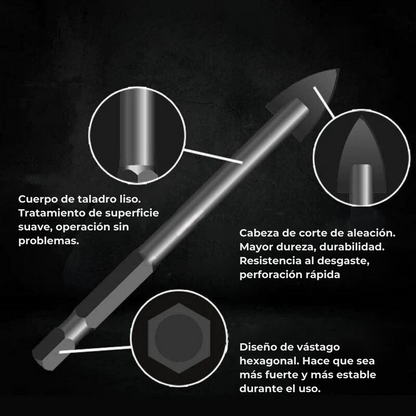 Broke™ - Brocas triangulares con vástago hexagonal de aleación