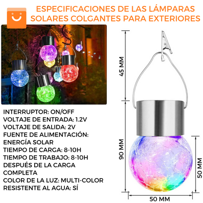GlowSpectrum™ - Luces solares colgantes para el exterior