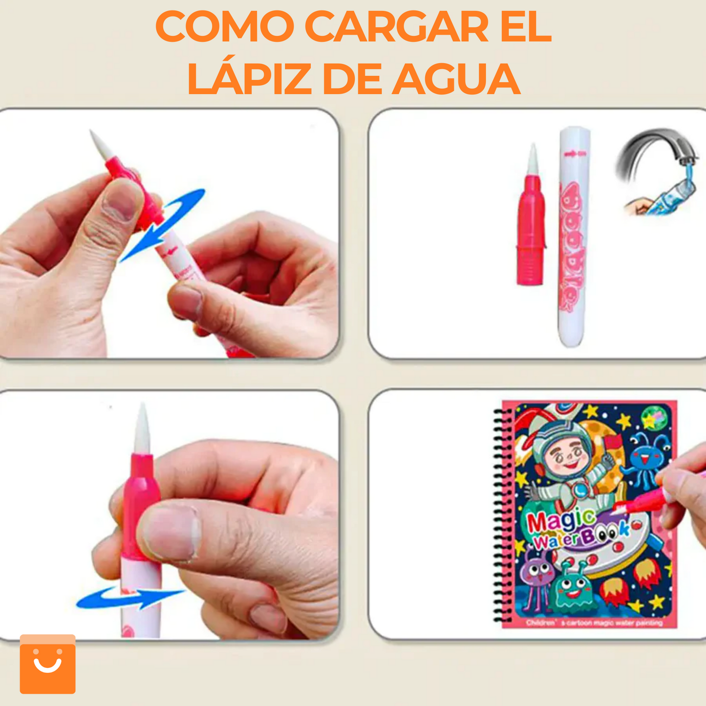 MagicWater™  - Libro reutilizable para niños, que se pinta con agua