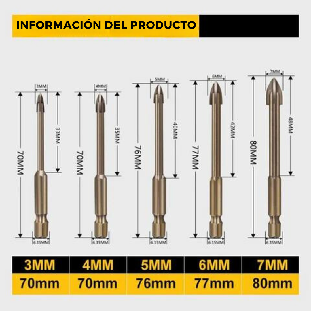 Broke™ - Brocas triangulares con vástago hexagonal de aleación