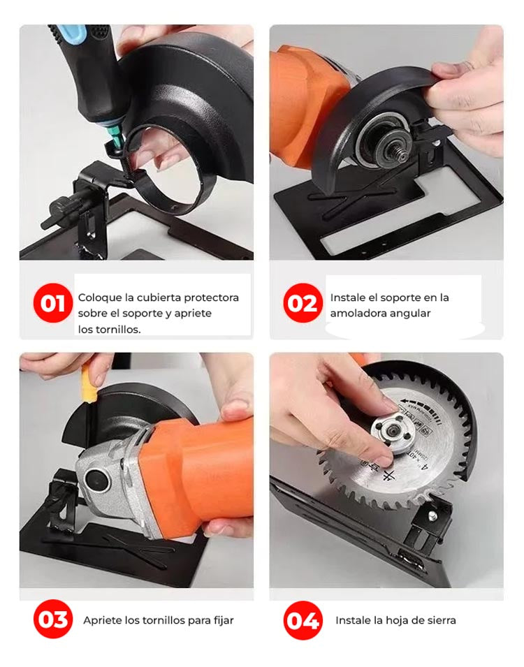 SafeGrind™ - Soporte metálico ajustable para amoladora angular