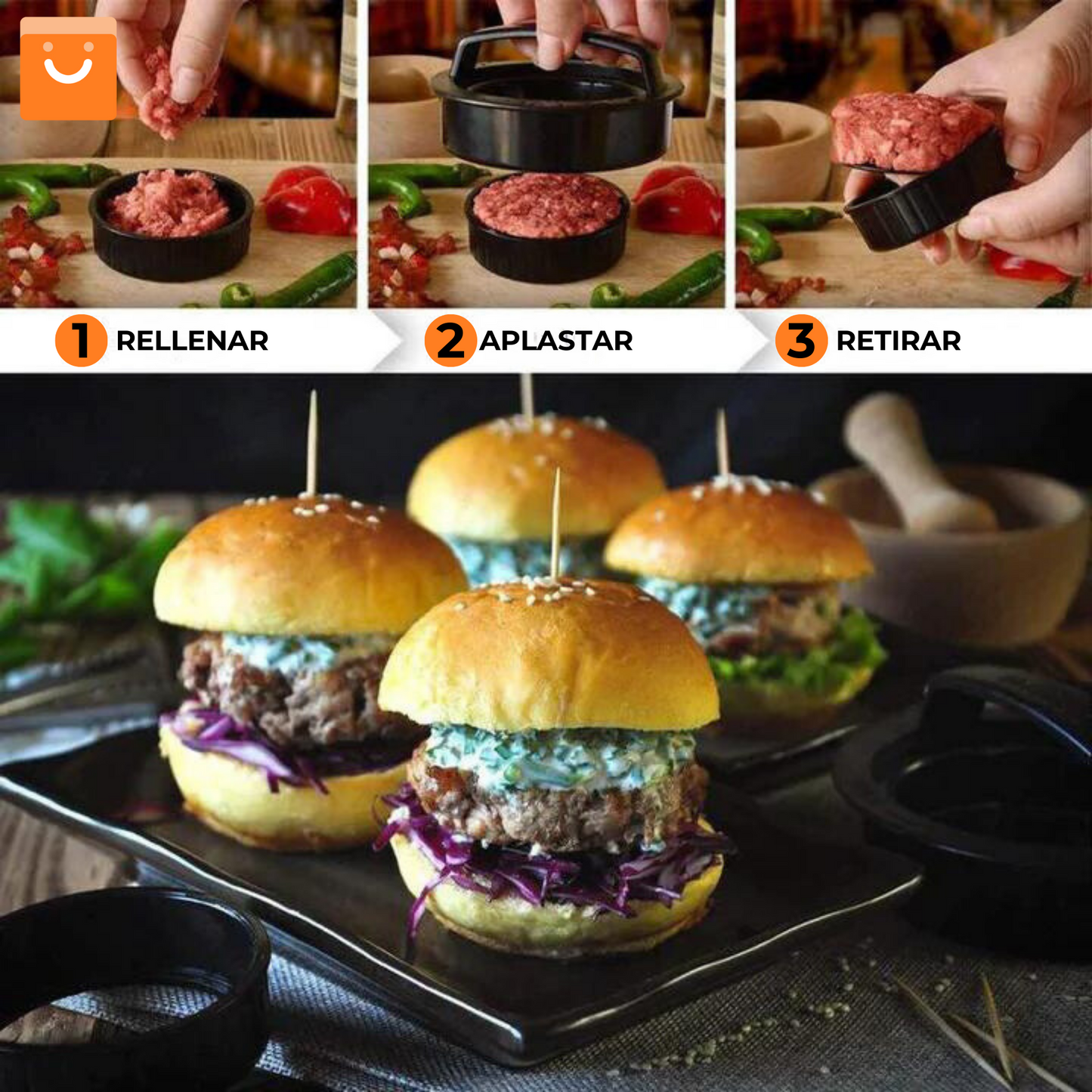 BurgerBuilder  PerfectPress™ - Prensa de carne para hamburguesas