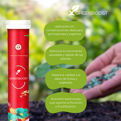GREENBOOST™ - FERTILIZANTE DE PLANTAS ORGÁNICO EN TABLETA