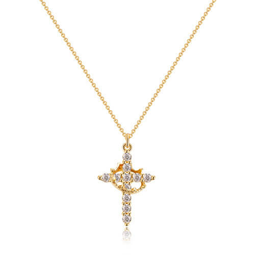Verceri™ – Crown Cross Necklace: Símbolo de devoción y estilo