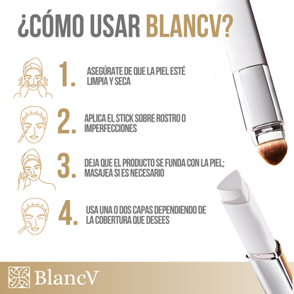 BlancV™  - Cobertura perfecta, piel cuidada, maquillaje inteligente