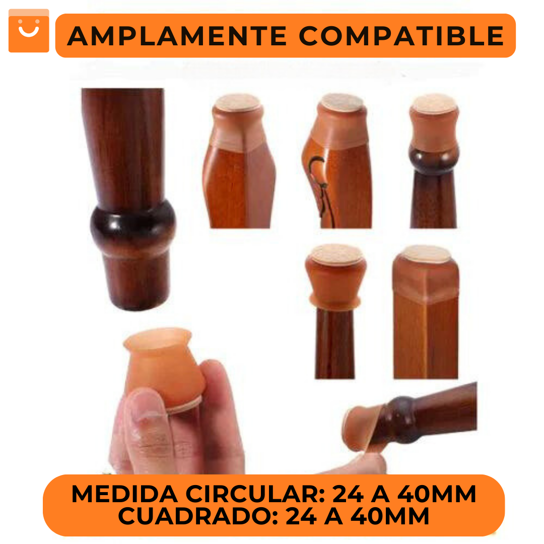 FornitureFoot Shield™ - Kit de 16 piezas de silicona para proteger las patas de tus sillas y mesas