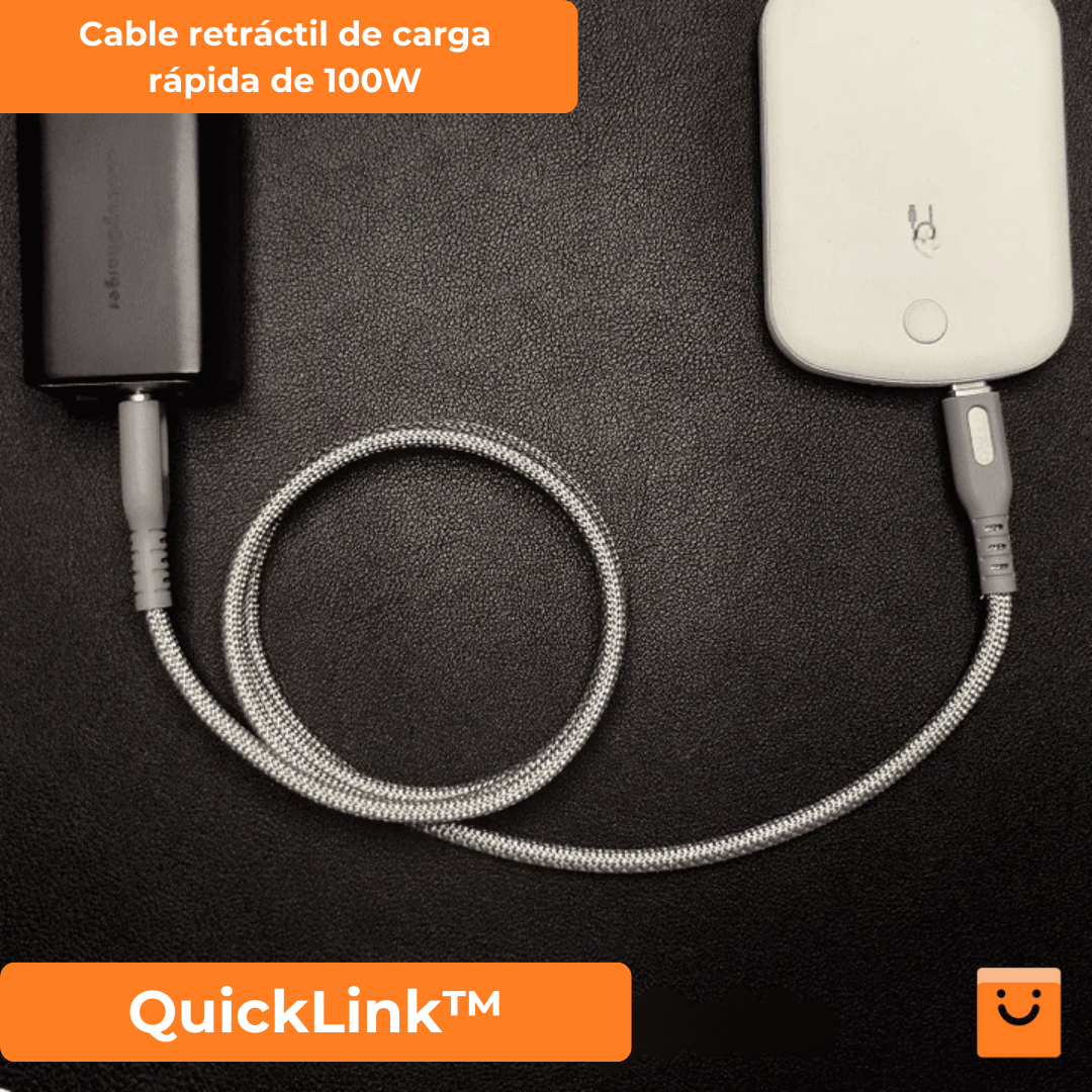 QuickLink™ - Cable retráctil de carga rápida de 100W