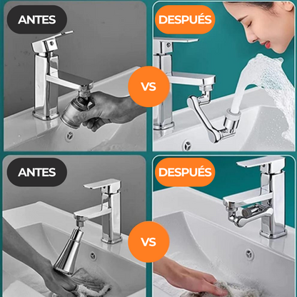 Flexigrip™ - llave giratoria 1080°, evita salpicaduras de agua