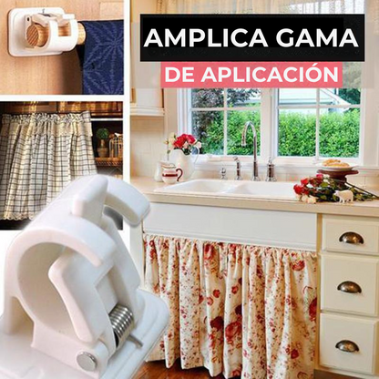 Sup™ - Soportes para cortinas ajustables sin clavos