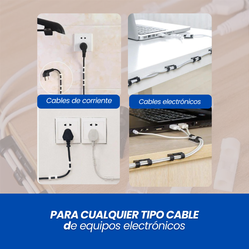 ClipCord™ - CLIP PLÁSTICO AUTOADHESIVO PARA ORGANIZAR CABLES