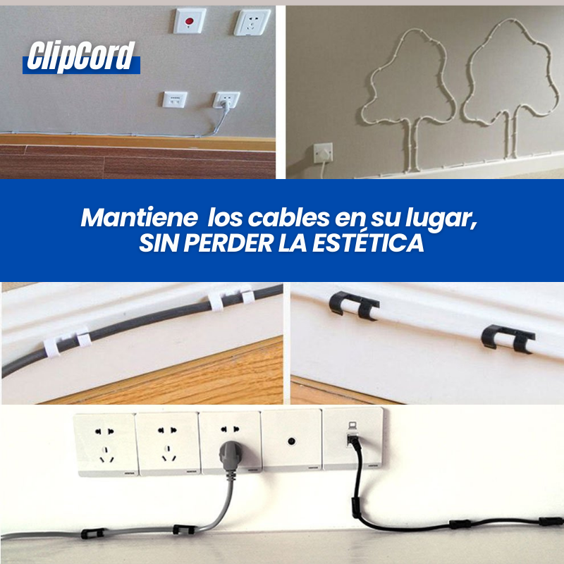 ClipCord™ - CLIP PLÁSTICO AUTOADHESIVO PARA ORGANIZAR CABLES