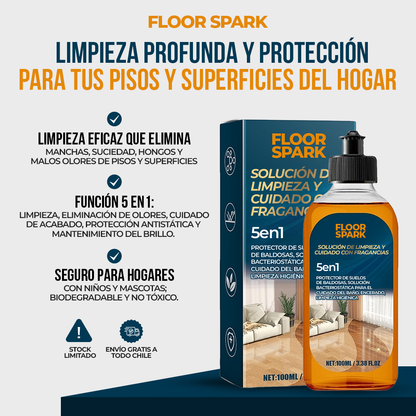 Floor Spark Pisos limpios, brillantes y protegidos—todo en un solo paso.