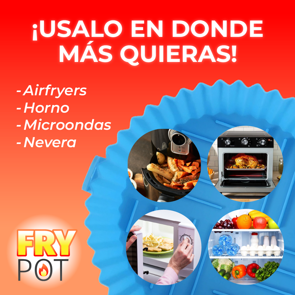 FryPot™ - OLLA DE SILICONA PARA FREIDORA DE AIRE 2 X 1