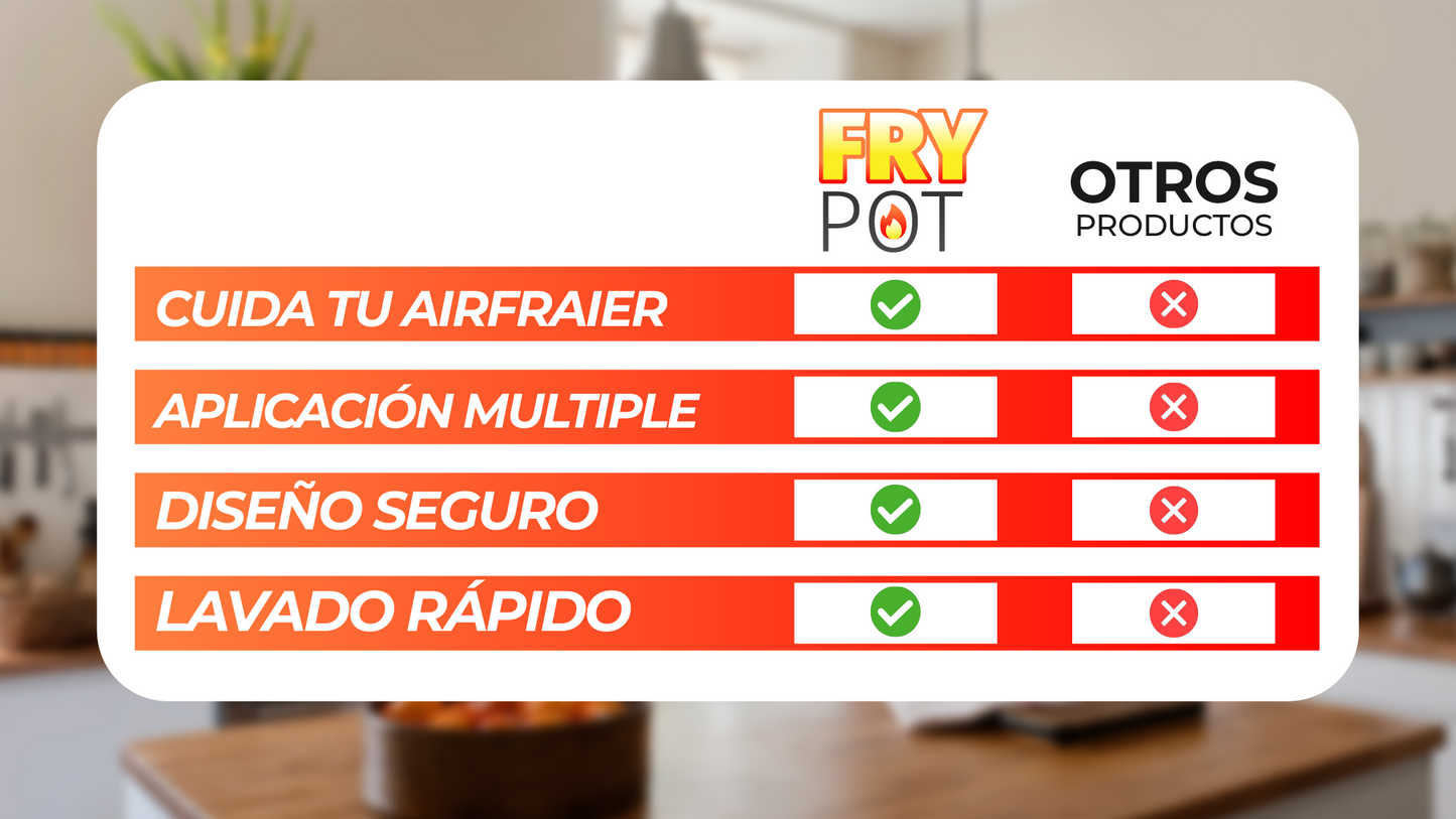 FryPot™ - OLLA DE SILICONA PARA FREIDORA DE AIRE 2 X 1