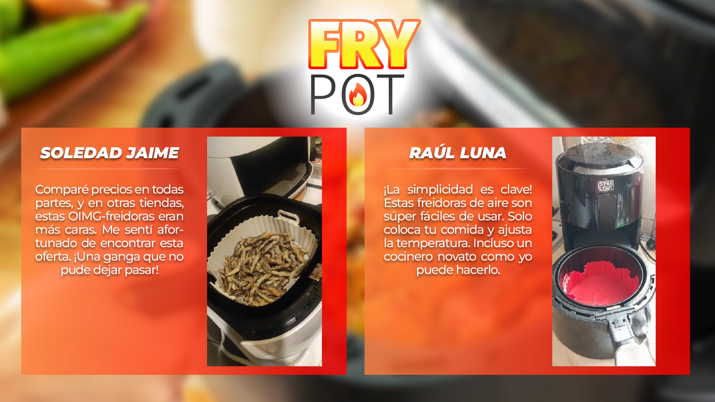 FryPot™ - OLLA DE SILICONA PARA FREIDORA DE AIRE 2 X 1