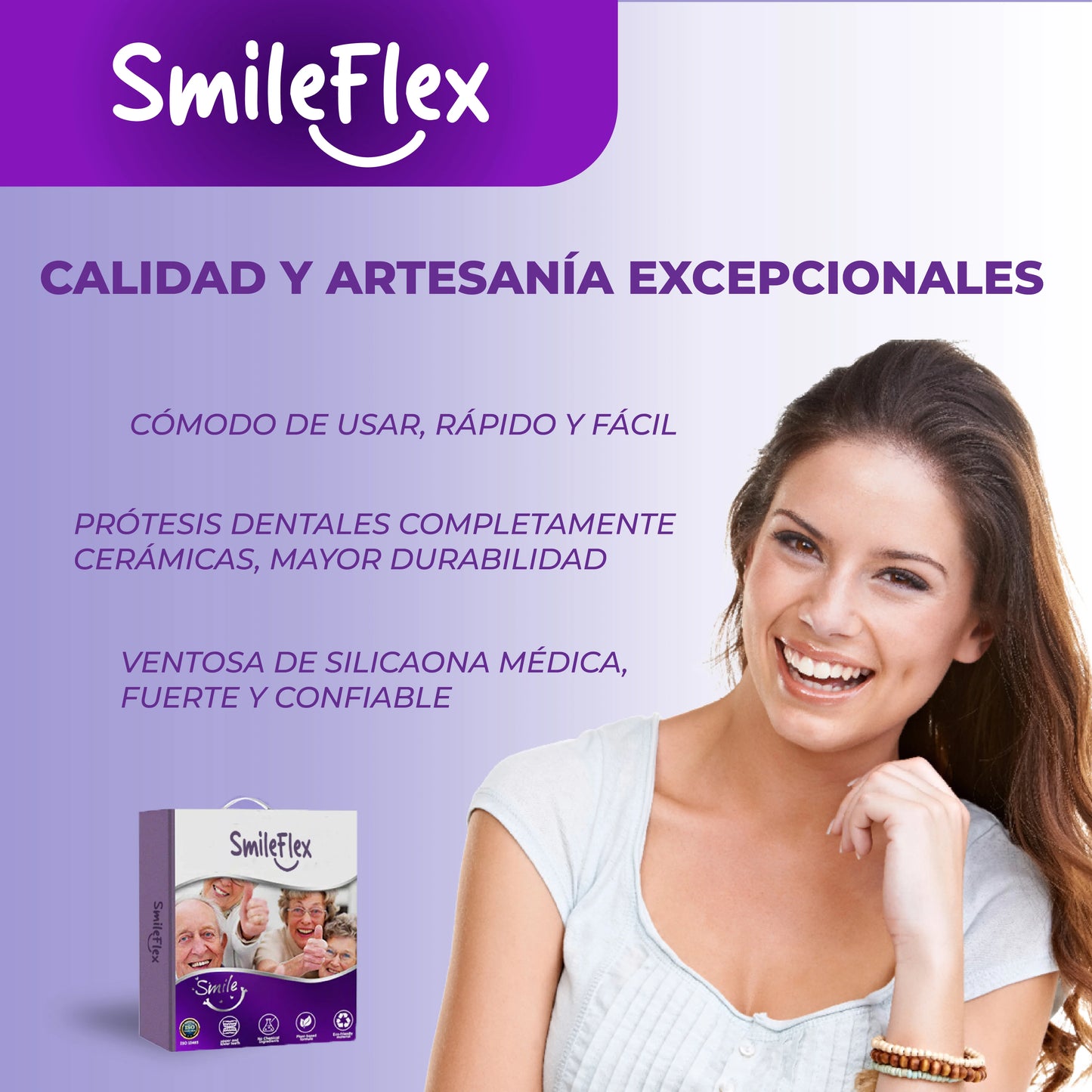 SmileFlex™ - Dentadura Auto Ajustable Universal