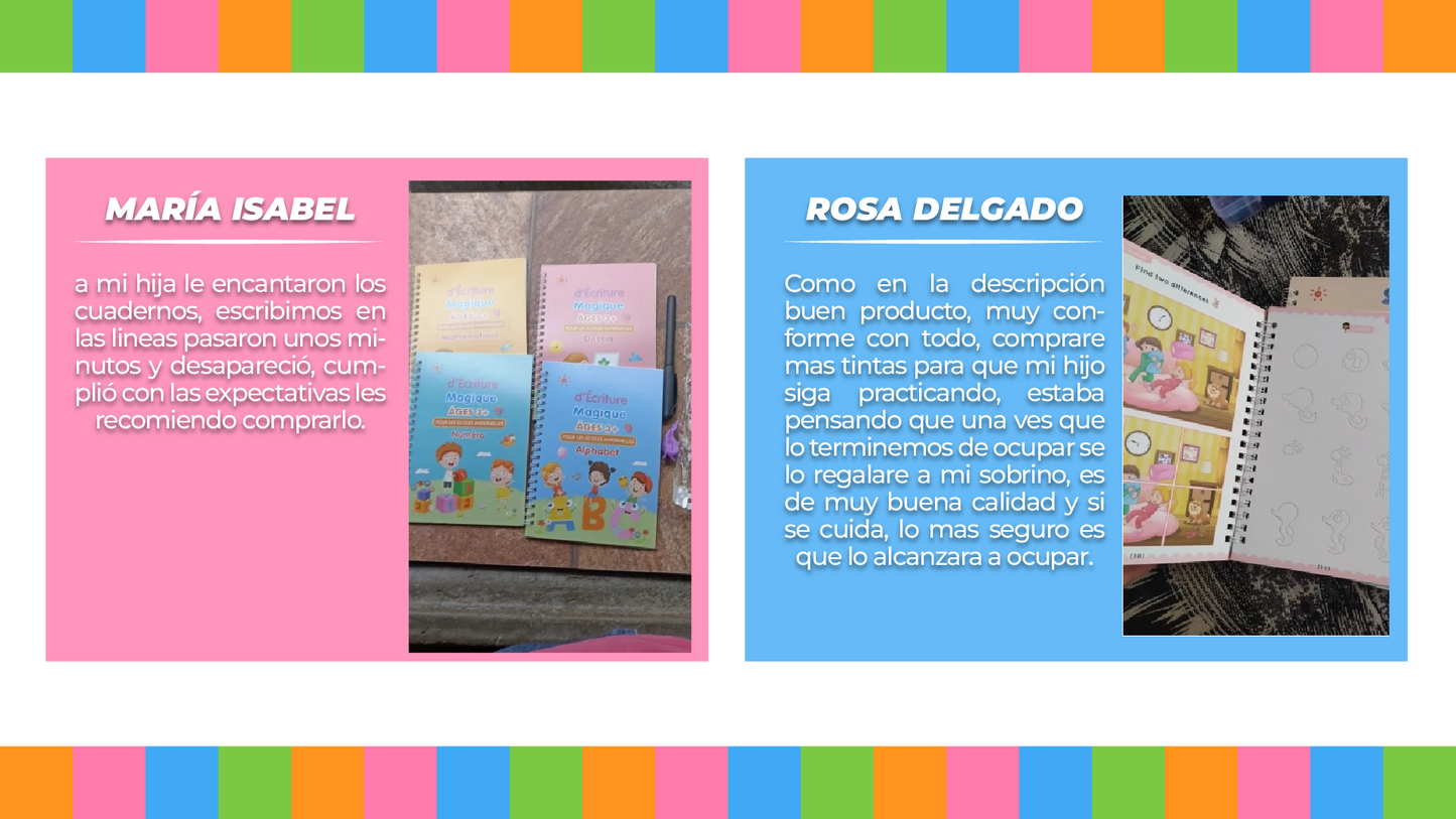 Kit de 4 Cuadernos de Caligrafía Mágica Creativa + Regalo Exclusivo