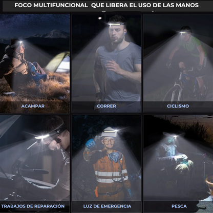 Linterna led de cabeza con sensor