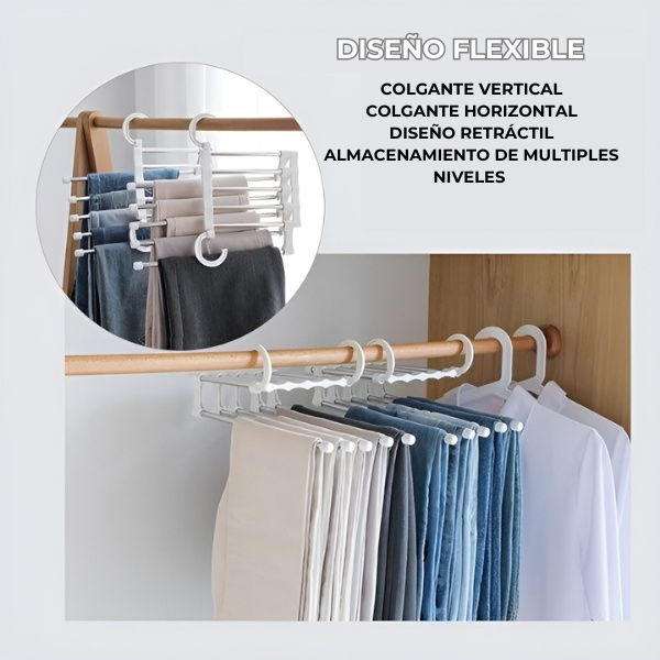 Percha 5 en 1 multifuncional - COLGADOR INTELIGENTE