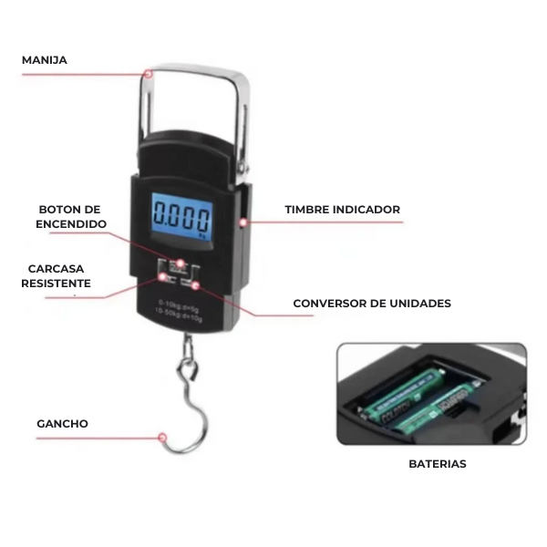 Mini bascula digital para equipaje