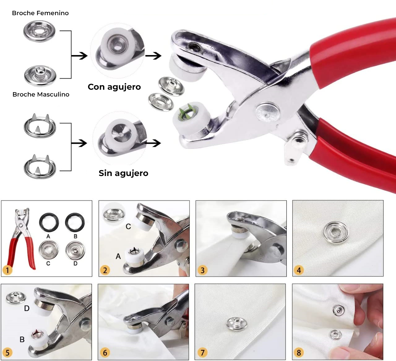 SnapFab™ - Aplicador instantaneo de botones