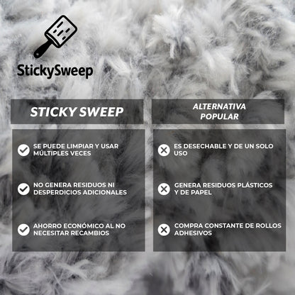 StickySweep™- Elimina Pelusas y Pelos sin Desperdicio