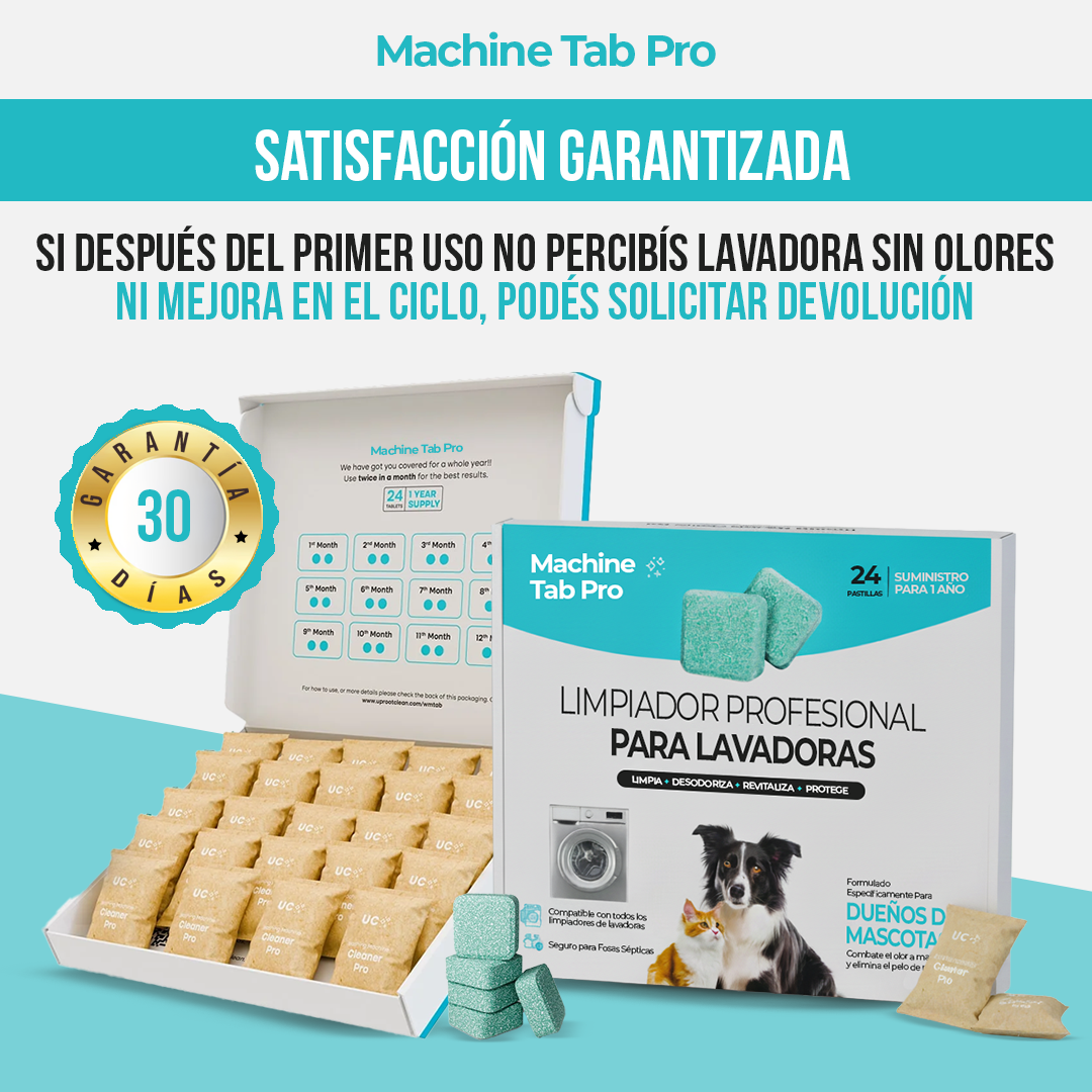 Machine Tab Pro™ - Tu lavadora limpia de verdad, no solo por fuera.