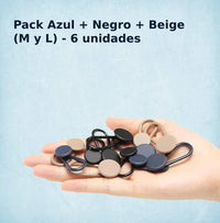 Pack Azul + Negro + Beige (M y L) - 6 uds