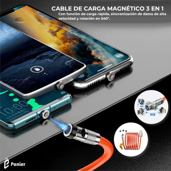 USBMAGIC - CABLE USB MAGNÉTICO 3 EN 1