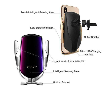 Soporte Celular Para Auto Con Cargador Inalámbrico