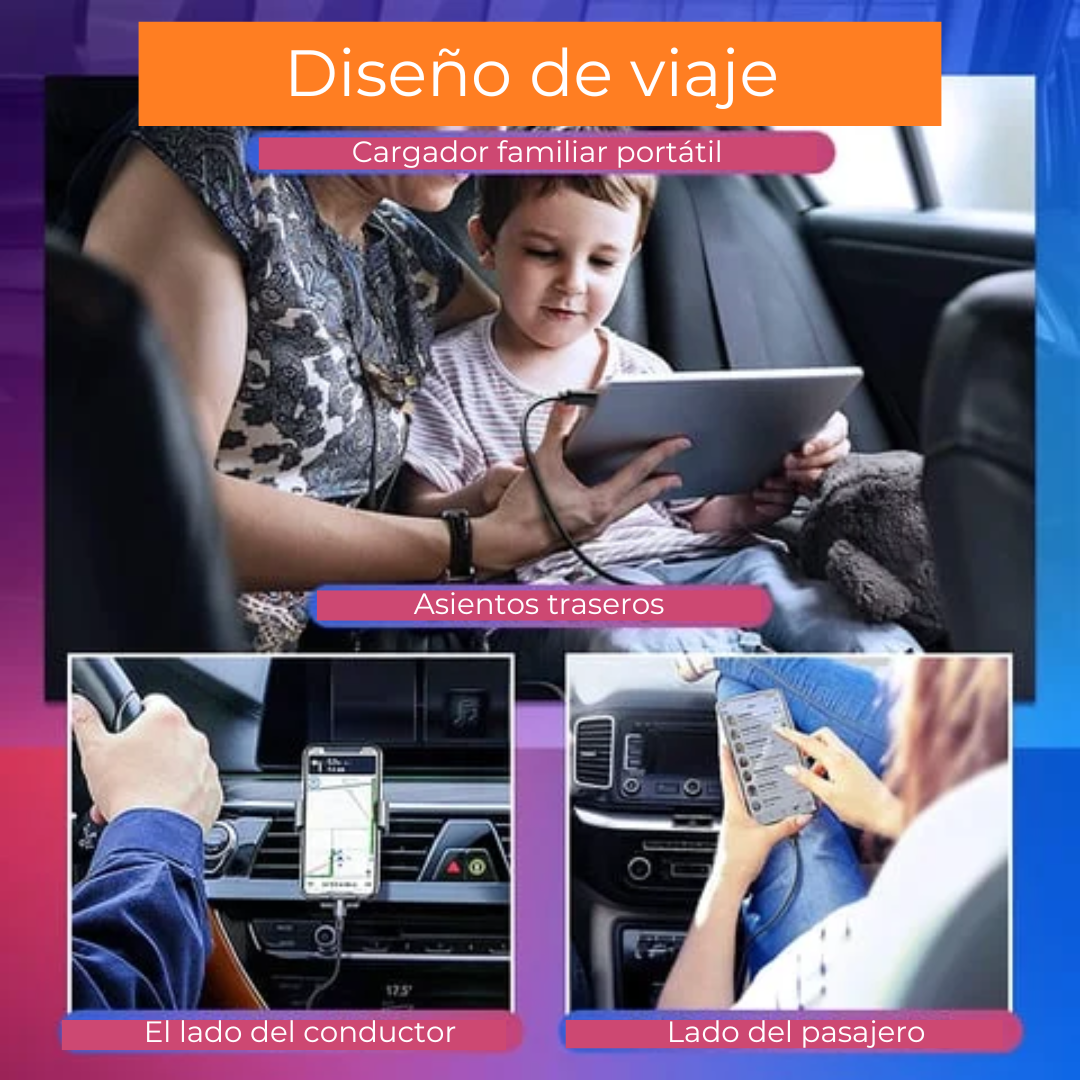 FastCharge™ - Cargador rápido para automóvil de 4 puertos