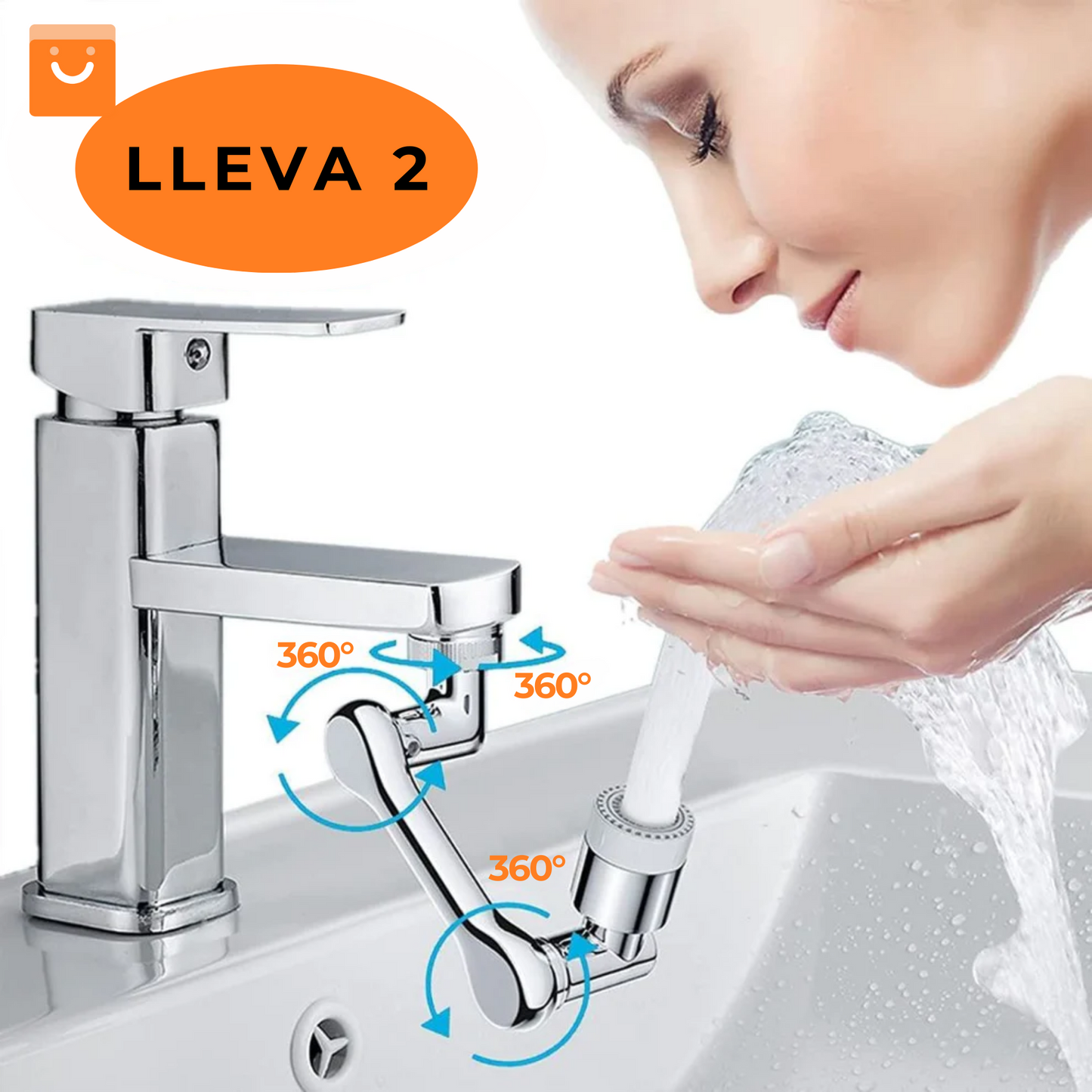 Flexigrip™ - llave giratoria 1080°, evita salpicaduras de agua