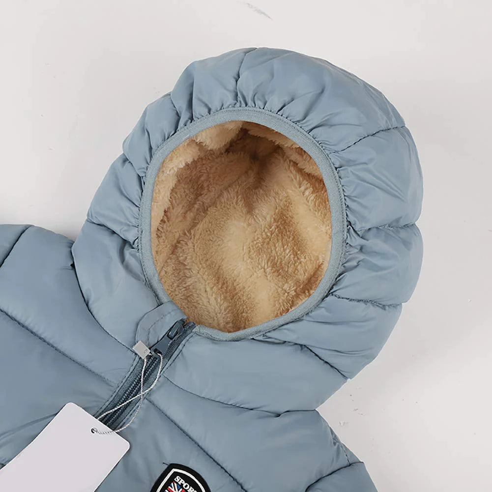 Chaqueta con capucha cálida y gruesa para niños y niñas