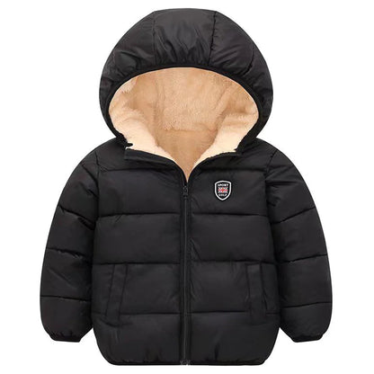 Chaqueta con capucha cálida y gruesa para niños y niñas